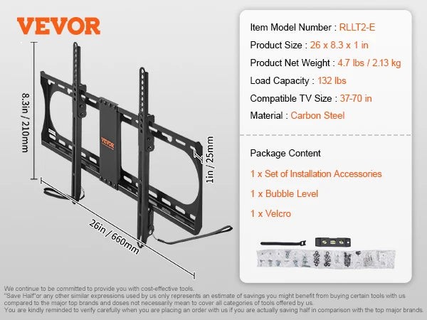 VEVOR Full Motion TV Mount Fit for Most 26-90in TVs Swivel Tilt Horizontal Adjustment TV Wall Mount Bracket W/ Articulating Arms - Merit Sell