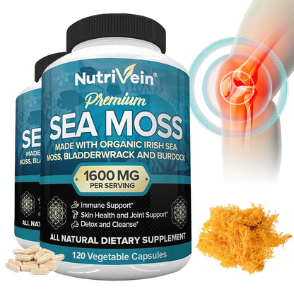 Vegetarian Organic Sea Moss Supports Immune System, Joint Health Intestinal Cleansing Detoxification & Cleansing Skin Supplement - Merit Sell