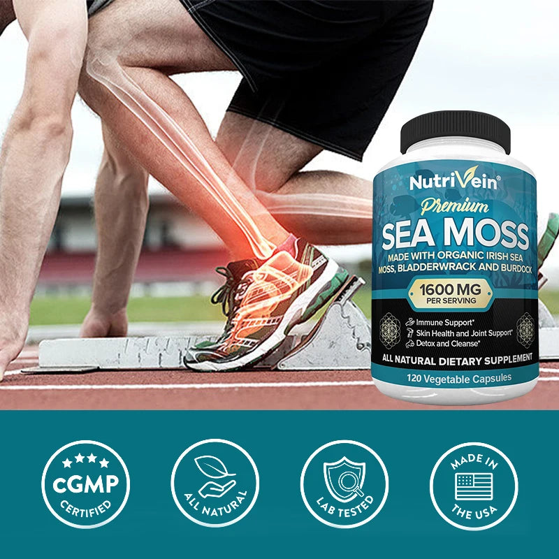 Vegetarian Organic Sea Moss Supports Immune System, Joint Health Intestinal Cleansing Detoxification & Cleansing Skin Supplement - Merit Sell