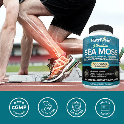 Vegetarian Organic Sea Moss Supports Immune System, Joint Health Intestinal Cleansing Detoxification & Cleansing Skin Supplement - Merit Sell