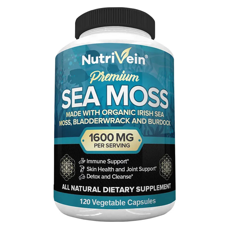 Vegetarian Organic Sea Moss Supports Immune System, Joint Health Intestinal Cleansing Detoxification & Cleansing Skin Supplement - Merit Sell