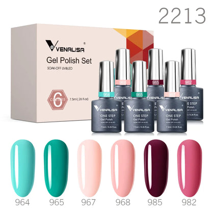 Venalisa Color Nail Gel Polish Kit Jelly Pink Semi-transparent HEMA FREE Self Leveling Nude Natural Pink Nail Manicure Set - Merit Sell