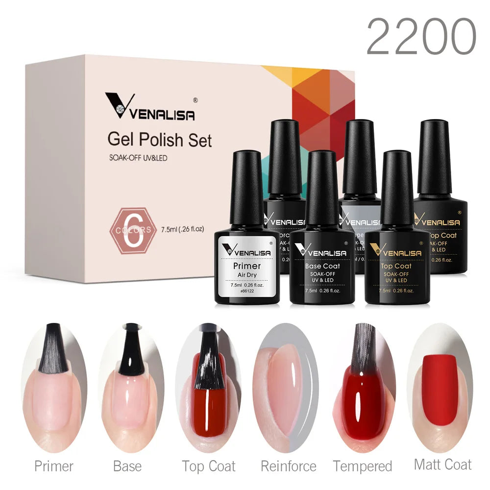 Venalisa Color Nail Gel Polish Kit Jelly Pink Semi-transparent HEMA FREE Self Leveling Nude Natural Pink Nail Manicure Set - Merit Sell
