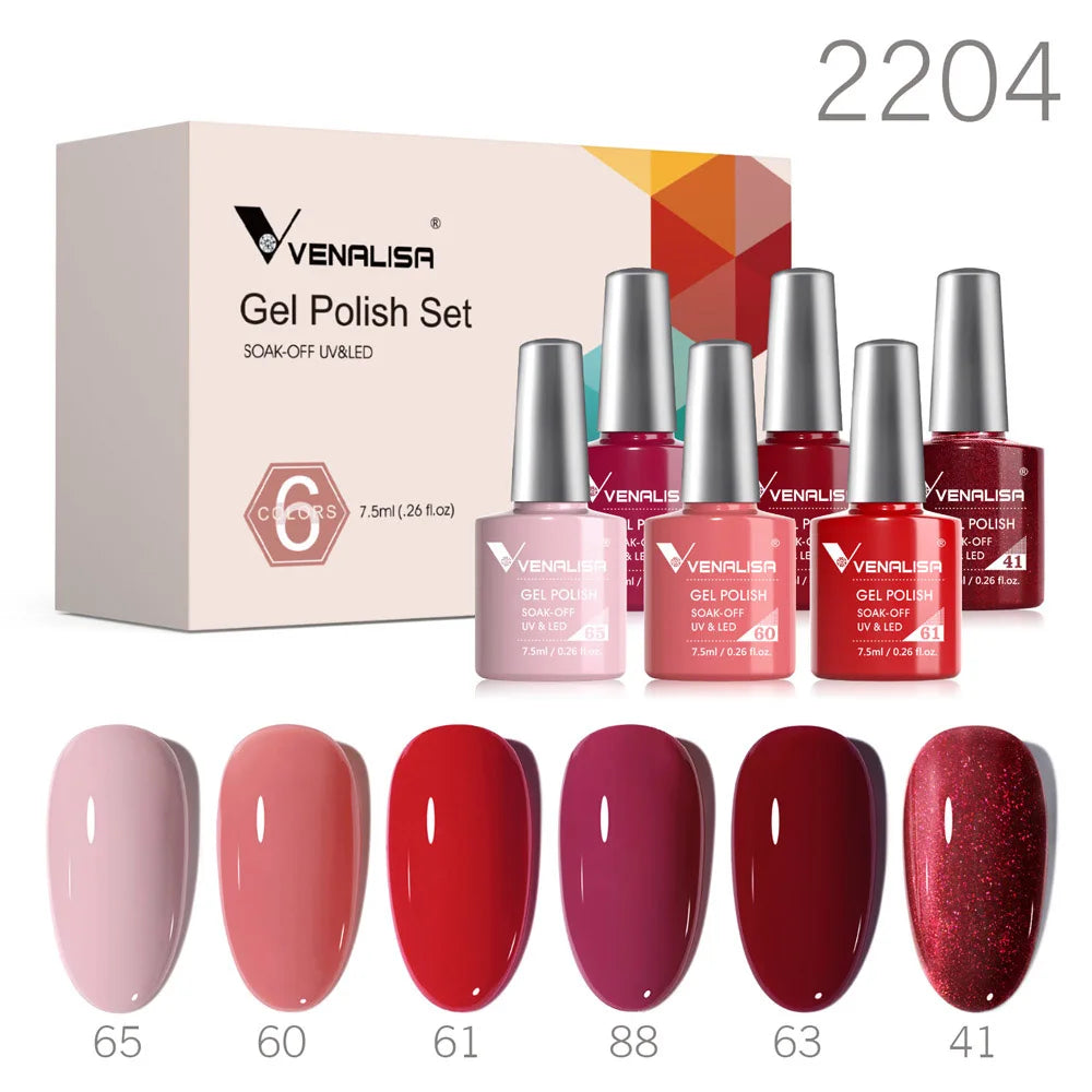 Venalisa Color Nail Gel Polish Kit Jelly Pink Semi-transparent HEMA FREE Self Leveling Nude Natural Pink Nail Manicure Set - Merit Sell