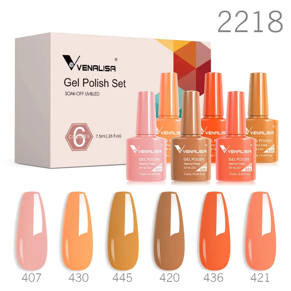 Venalisa Color Nail Gel Polish Kit Jelly Pink Semi-transparent HEMA FREE Self Leveling Nude Natural Pink Nail Manicure Set - Merit Sell