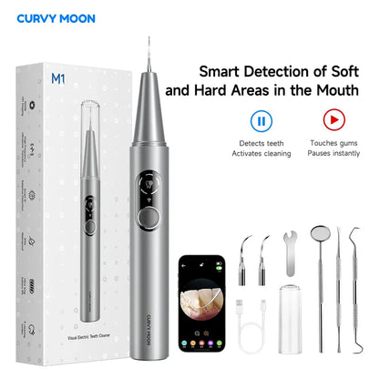 Visible Ultrasonic Dental Scaler Tartar Remover 5 modes with LED Light Household Teeth Cleaning Tools Dental Cleaner Oral Care