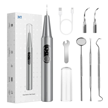 Visible Ultrasonic Dental Scaler Tartar Remover 5 modes with LED Light Household Teeth Cleaning Tools Dental Cleaner Oral Care