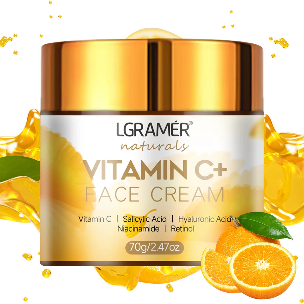 Vitamin C Face Cream Retinol Smooth Wrinkle Moisturizing Firming Hyaluronic Lightening Repairing Smooth Skincare Whitening Cream - Merit Sell