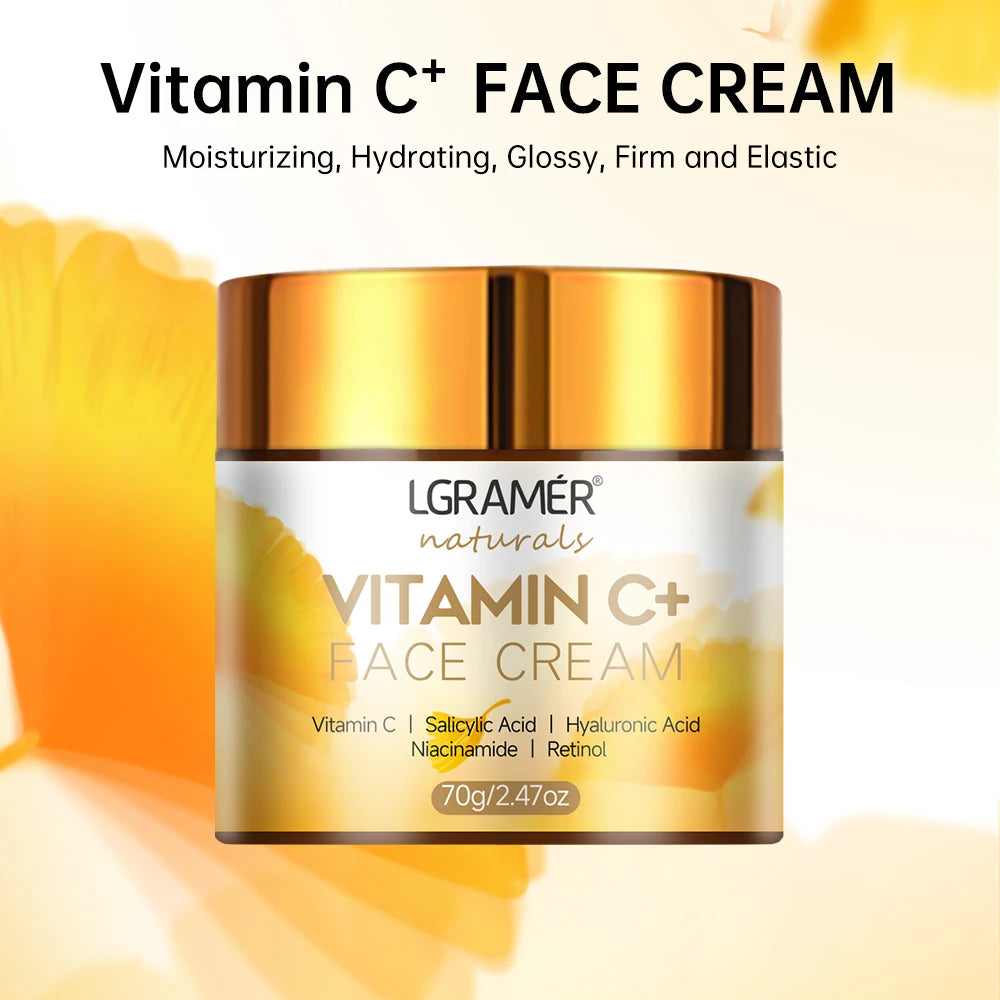 Vitamin C Face Cream Retinol Smooth Wrinkle Moisturizing Firming Hyaluronic Lightening Repairing Smooth Skincare Whitening Cream - Merit Sell