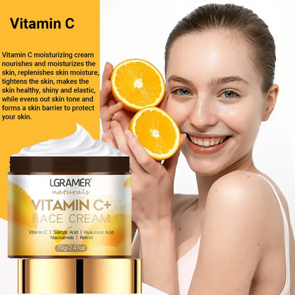 Vitamin C Face Cream Retinol Smooth Wrinkle Moisturizing Firming Hyaluronic Lightening Repairing Smooth Skincare Whitening Cream - Merit Sell