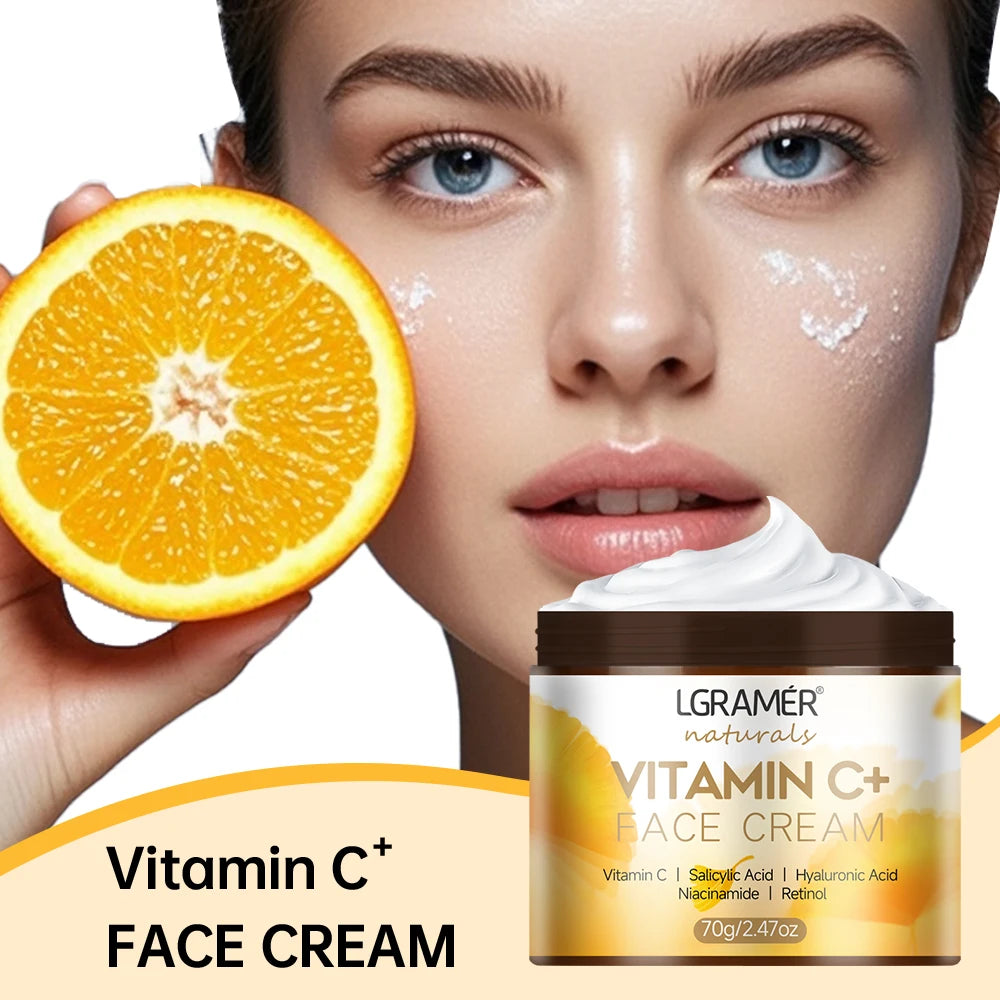 Vitamin C Face Cream Retinol Smooth Wrinkle Moisturizing Firming Hyaluronic Lightening Repairing Smooth Skincare Whitening Cream - Merit Sell