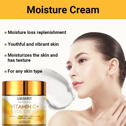Vitamin C Face Cream Retinol Smooth Wrinkle Moisturizing Firming Hyaluronic Lightening Repairing Smooth Skincare Whitening Cream - Merit Sell