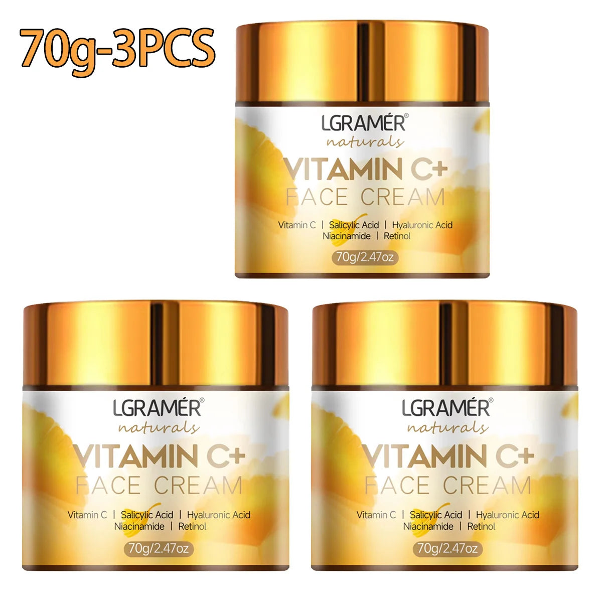 Vitamin C Face Cream Retinol Smooth Wrinkle Moisturizing Firming Hyaluronic Lightening Repairing Smooth Skincare Whitening Cream - Merit Sell