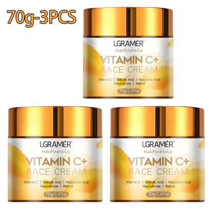 Vitamin C Face Cream Retinol Smooth Wrinkle Moisturizing Firming Hyaluronic Lightening Repairing Smooth Skincare Whitening Cream - Merit Sell