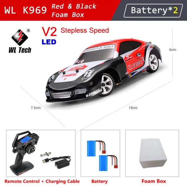 WLtoys K969 1:28 4WD 2.4G Mini RC Racing Car High Speed Off-Road Remote Control Drift Toys Alloy Vehicle for Children Kids Gift - Merit Sell