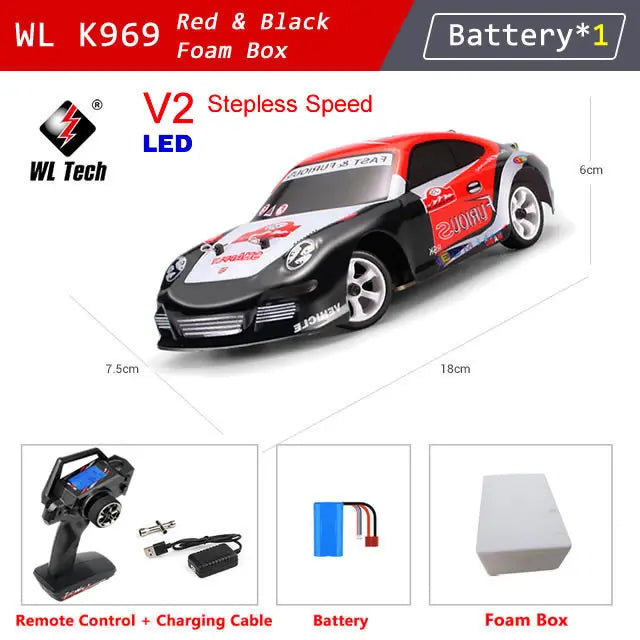 WLtoys K969 1:28 4WD 2.4G Mini RC Racing Car High Speed Off-Road Remote Control Drift Toys Alloy Vehicle for Children Kids Gift - Merit Sell