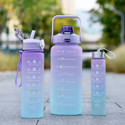 Water Bottle Motivational Drinking Bottle Sports Water Bottle With Time Marker Portable Reusable Plastic Cups Outdoor Travel Gym - Merit Sell