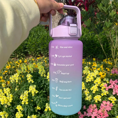 Water Bottle Motivational Drinking Bottle Sports Water Bottle With Time Marker Portable Reusable Plastic Cups Outdoor Travel Gym - Merit Sell