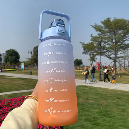 Water Bottle Motivational Drinking Bottle Sports Water Bottle With Time Marker Portable Reusable Plastic Cups Outdoor Travel Gym - Merit Sell