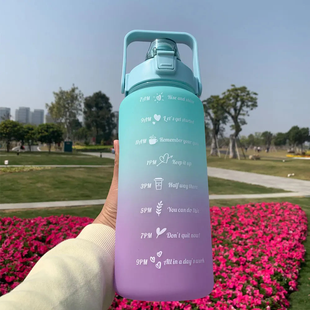 Water Bottle Motivational Drinking Bottle Sports Water Bottle With Time Marker Portable Reusable Plastic Cups Outdoor Travel Gym - Merit Sell