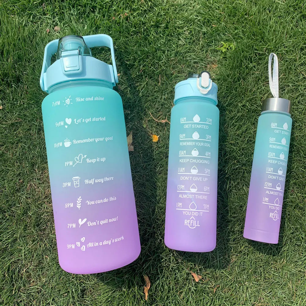Water Bottle Motivational Drinking Bottle Sports Water Bottle With Time Marker Portable Reusable Plastic Cups Outdoor Travel Gym - Merit Sell