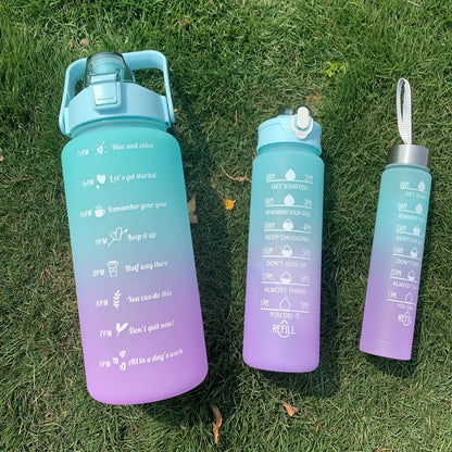 Water Bottle Motivational Drinking Bottle Sports Water Bottle With Time Marker Portable Reusable Plastic Cups Outdoor Travel Gym - Merit Sell