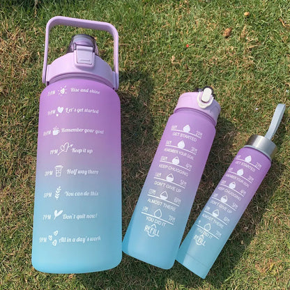 Water Bottle Motivational Drinking Bottle Sports Water Bottle With Time Marker Portable Reusable Plastic Cups Outdoor Travel Gym - Merit Sell