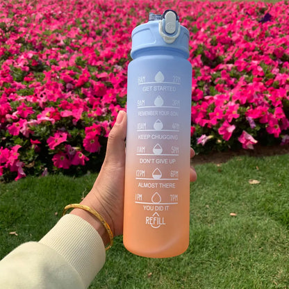 Water Bottle Motivational Drinking Bottle Sports Water Bottle With Time Marker Portable Reusable Plastic Cups Outdoor Travel Gym - Merit Sell