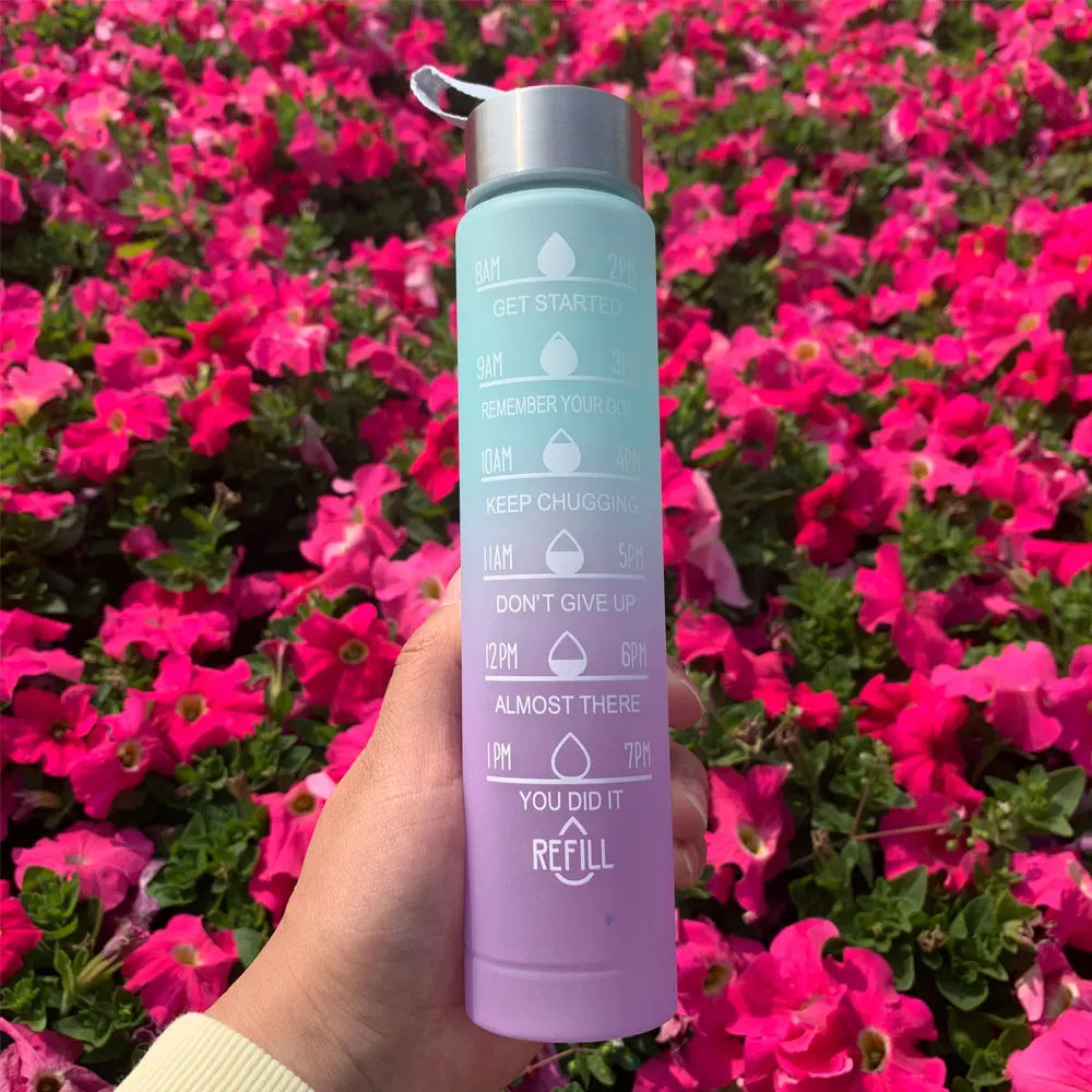 Water Bottle Motivational Drinking Bottle Sports Water Bottle With Time Marker Portable Reusable Plastic Cups Outdoor Travel Gym - Merit Sell