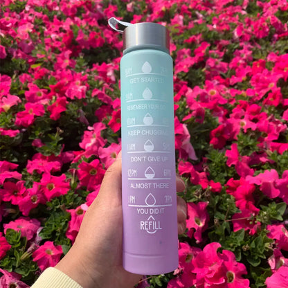 Water Bottle Motivational Drinking Bottle Sports Water Bottle With Time Marker Portable Reusable Plastic Cups Outdoor Travel Gym - Merit Sell
