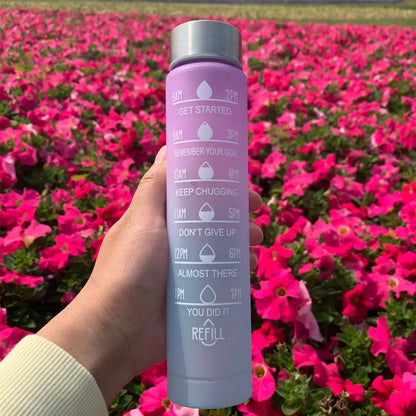 Water Bottle Motivational Drinking Bottle Sports Water Bottle With Time Marker Portable Reusable Plastic Cups Outdoor Travel Gym - Merit Sell