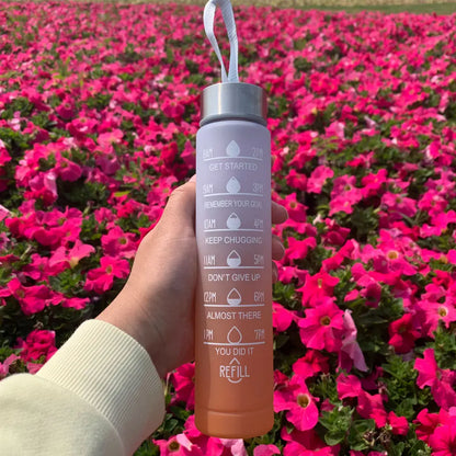 Water Bottle Motivational Drinking Bottle Sports Water Bottle With Time Marker Portable Reusable Plastic Cups Outdoor Travel Gym - Merit Sell