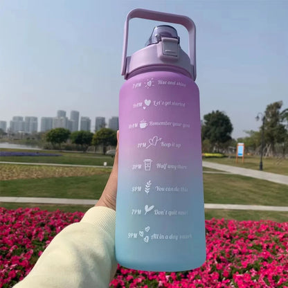 Water Bottle Motivational Drinking Bottle Sports Water Bottle With Time Marker Portable Reusable Plastic Cups Outdoor Travel Gym - Merit Sell