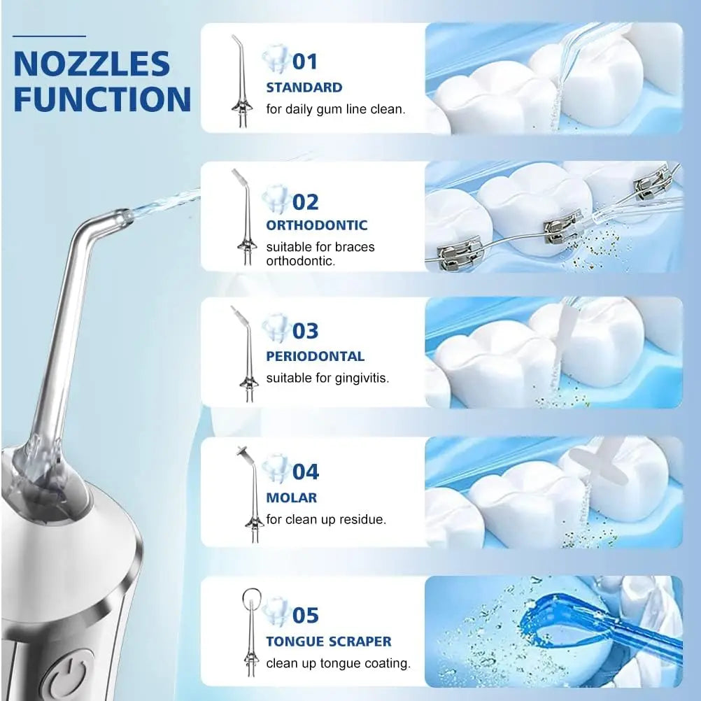 Water Flosser Teeth Picks, Cordless Portable Oral Irrigator, Powerful And Rechargeable Water Flosser For Teeth, Brace Care - Merit Sell
