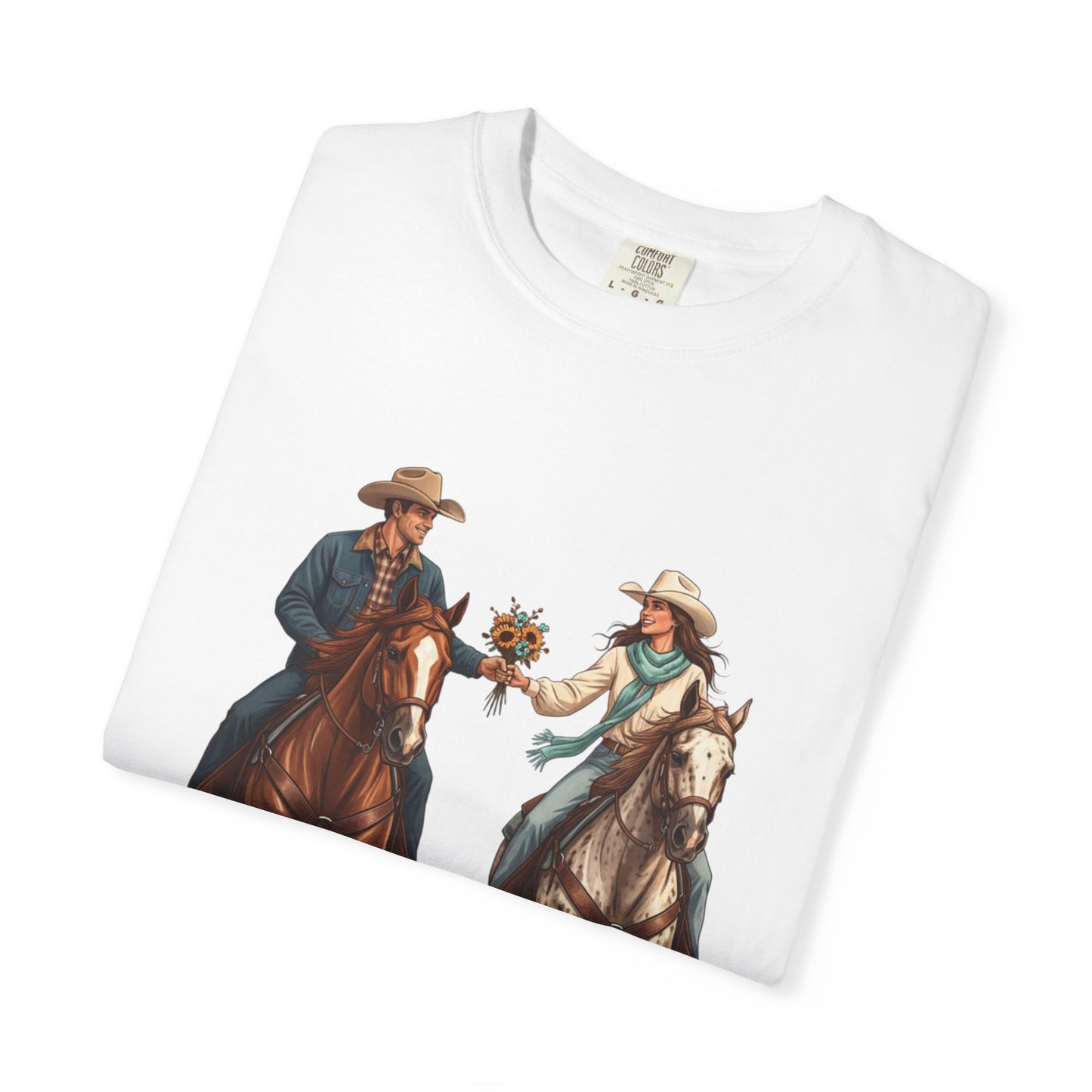 Western Date Night T-Shirt — Cowboy & Cowgirl Horseback Romance Tee