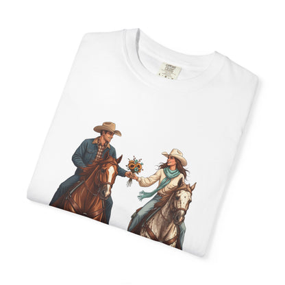 Western Date Night T-Shirt — Cowboy & Cowgirl Horseback Romance Tee