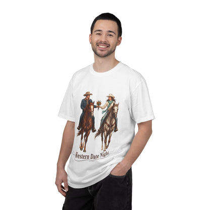 Western Date Night T-Shirt — Cowboy & Cowgirl Horseback Romance Tee