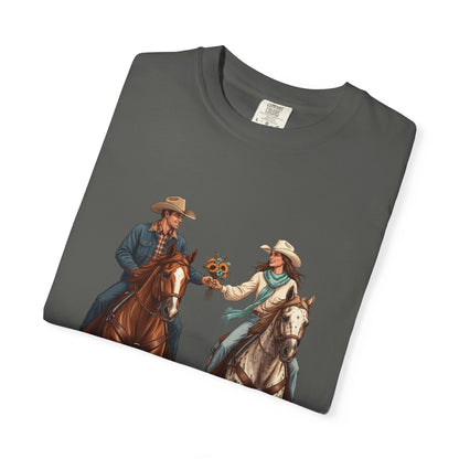 Western Date Night T-Shirt — Cowboy & Cowgirl Horseback Romance Tee