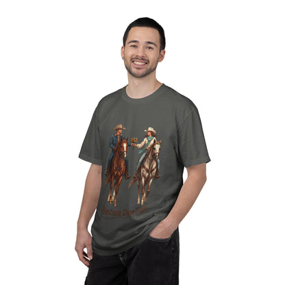 Western Date Night T-Shirt — Cowboy & Cowgirl Horseback Romance Tee