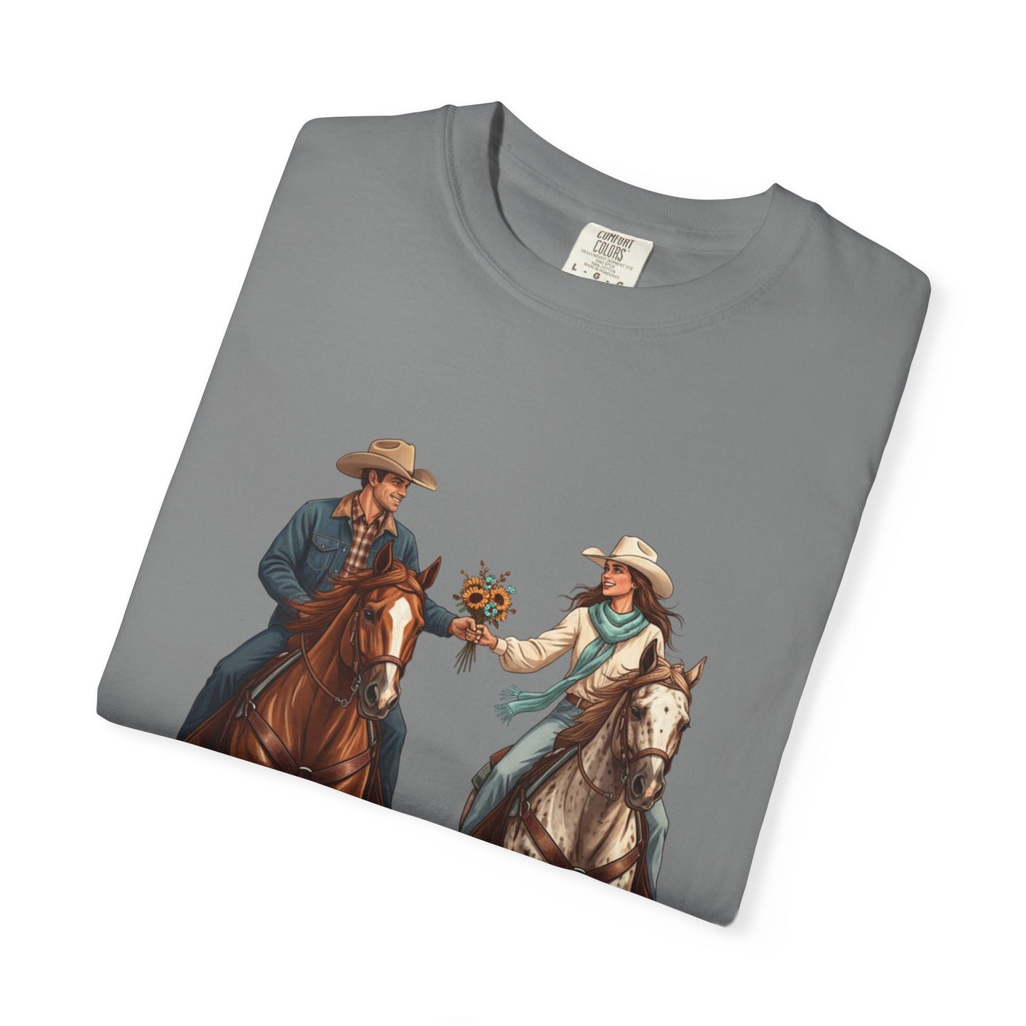 Western Date Night T-Shirt — Cowboy & Cowgirl Horseback Romance Tee