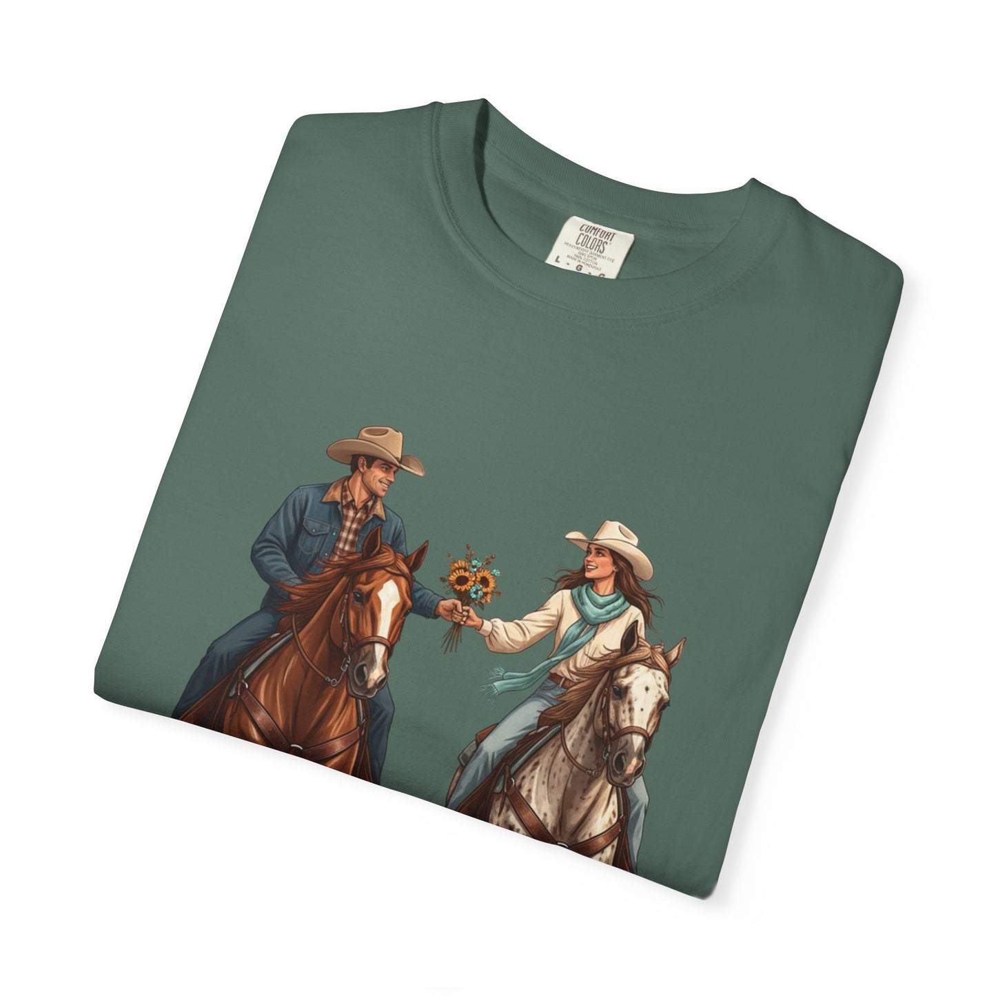 Western Date Night T-Shirt — Cowboy & Cowgirl Horseback Romance Tee