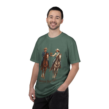 Western Date Night T-Shirt — Cowboy & Cowgirl Horseback Romance Tee