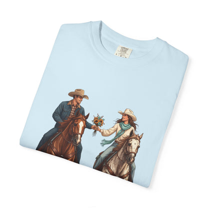 Western Date Night T-Shirt — Cowboy & Cowgirl Horseback Romance Tee