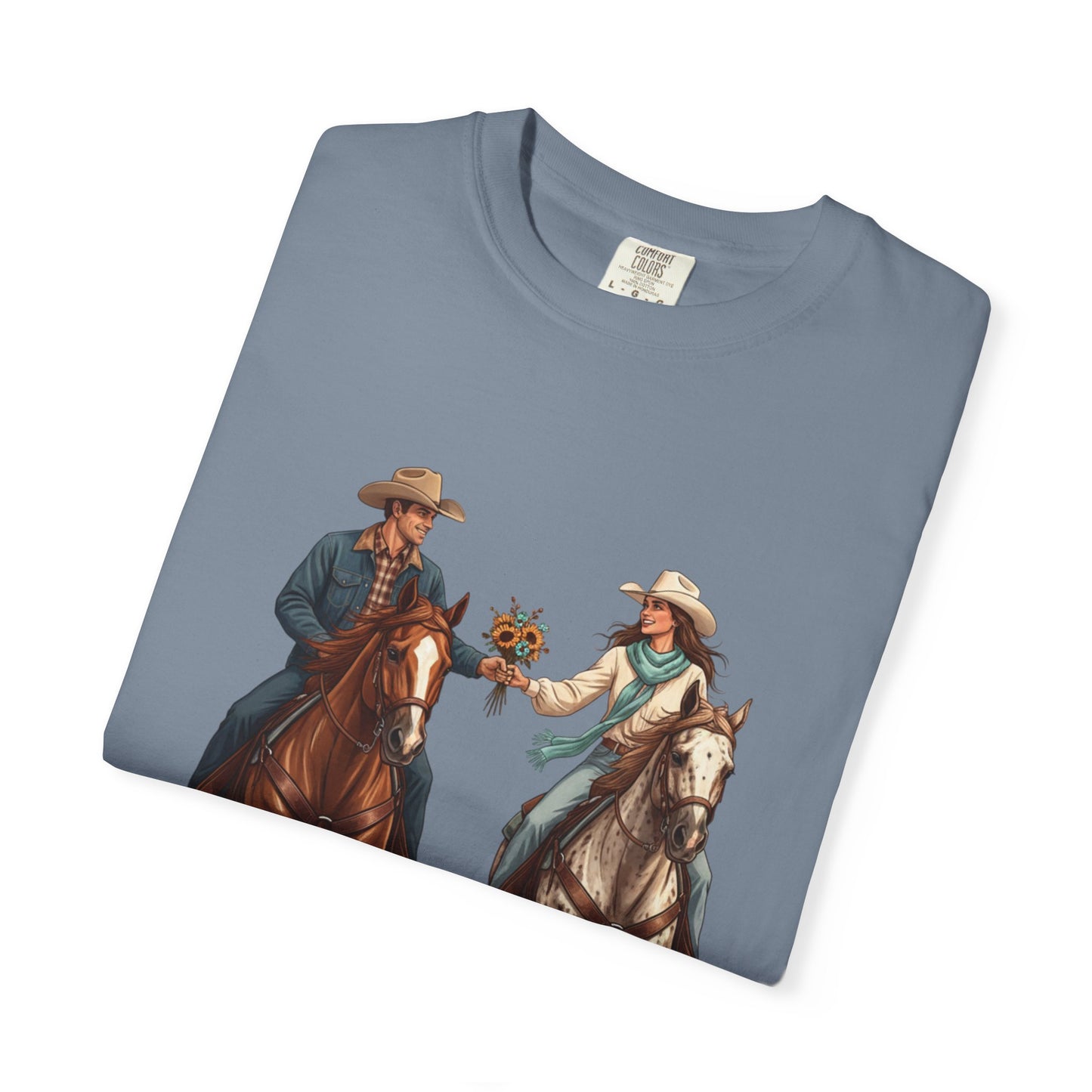 Western Date Night T-Shirt — Cowboy & Cowgirl Horseback Romance Tee