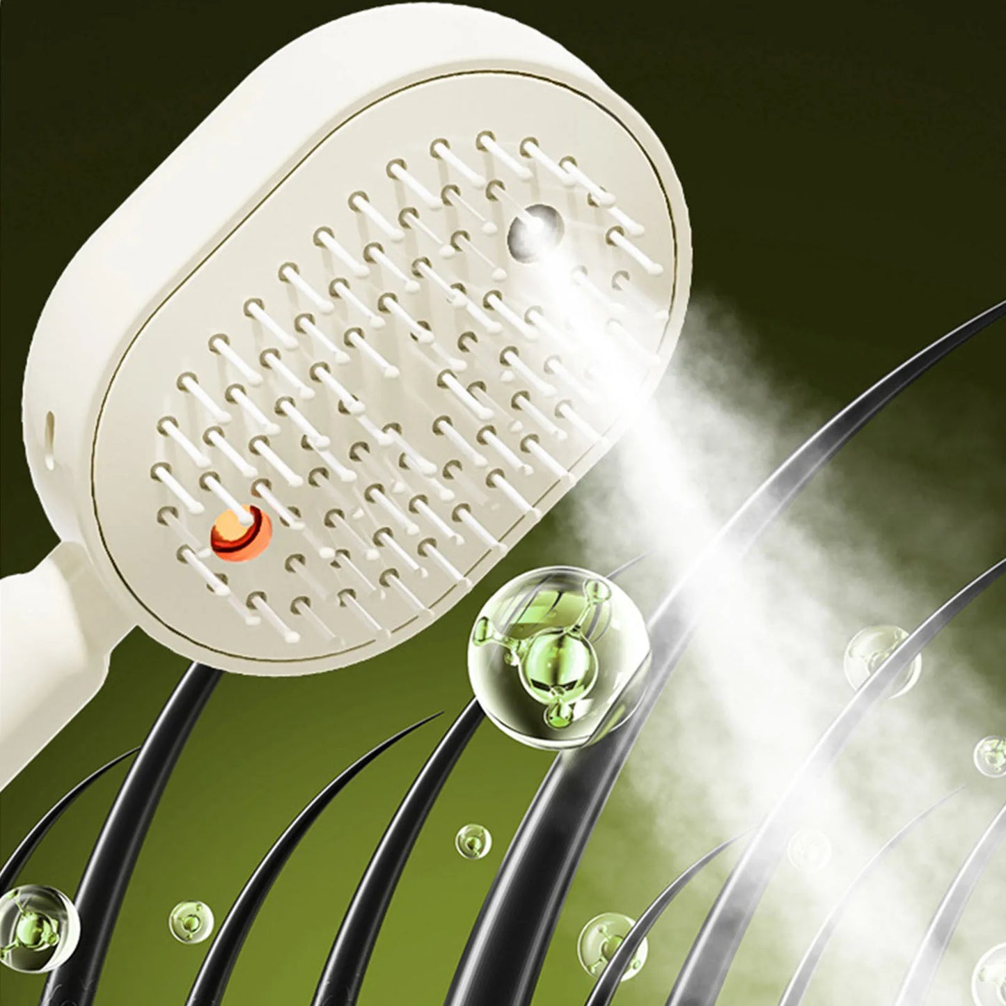 Wet Electrics Hairbrush with Water Spray Rechargeable Steams Hair Straightener USB-C Charging Anti-Static Red Light Hair Brush - Merit Sell