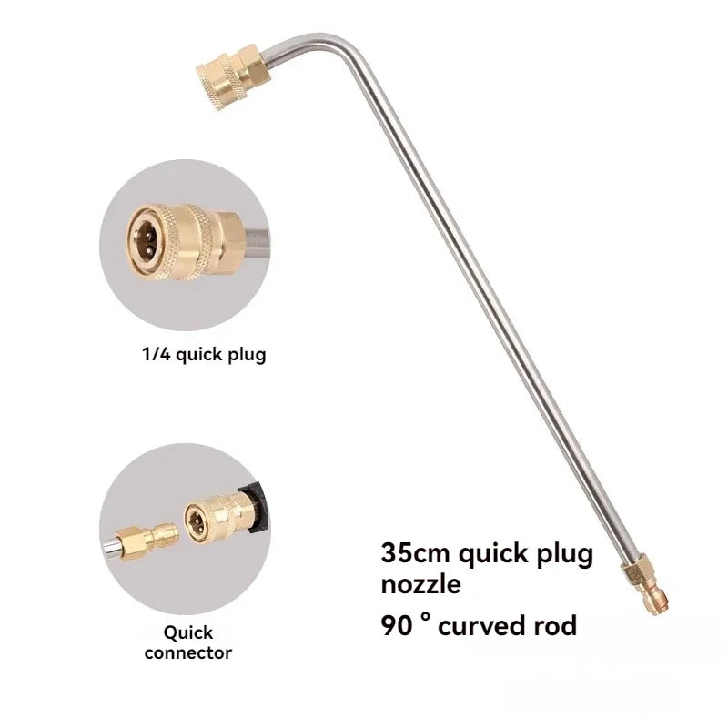 Wholesale of high-pressure car wash water gun elbows by manufacturers, 1/4 quick connect right angle, 90 degree extension rod, c - Merit Sell