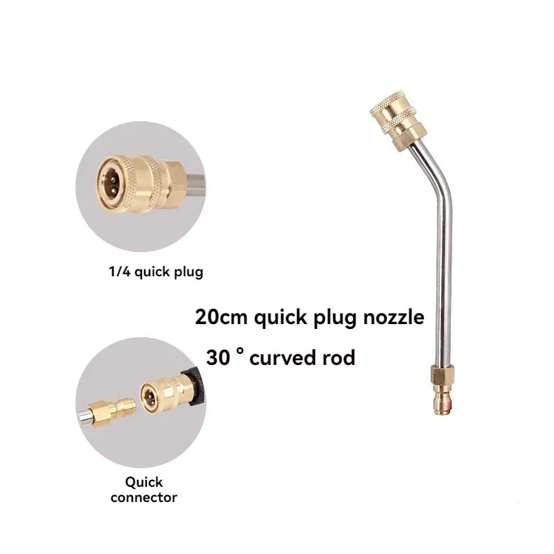 Wholesale of high-pressure car wash water gun elbows by manufacturers, 1/4 quick connect right angle, 90 degree extension rod, c - Merit Sell