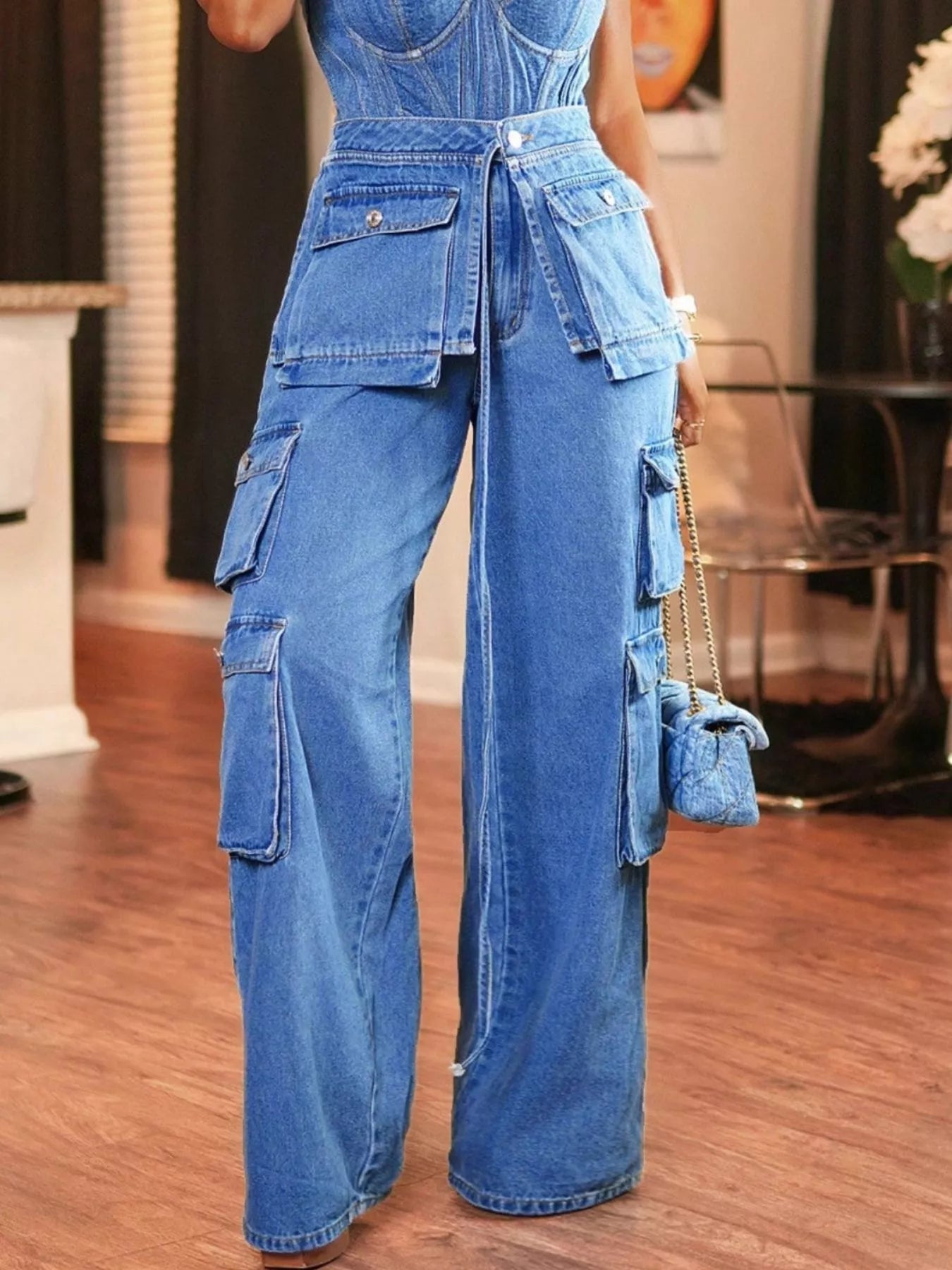 Wide Leg Cargo Jeans - Merit Sell