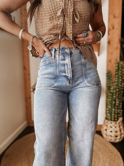 Wide Leg Wash Jeans - Merit Sell