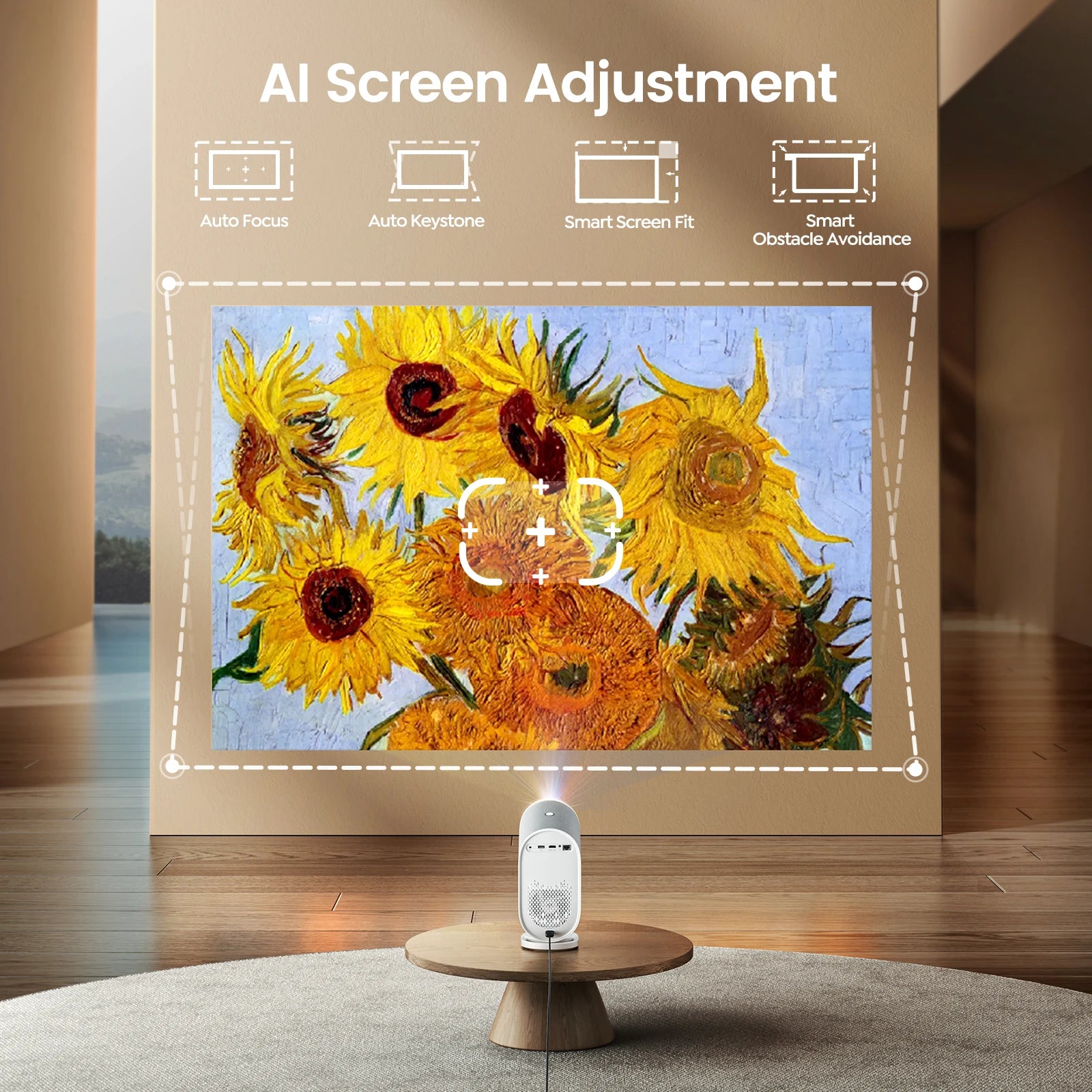 Wimius 1080P Projector 4K Home Theater 1000ANSI Dolby Audio with WiFi6 20W Speakers Movie Proyector Portable Outdoor Projectors - Merit Sell